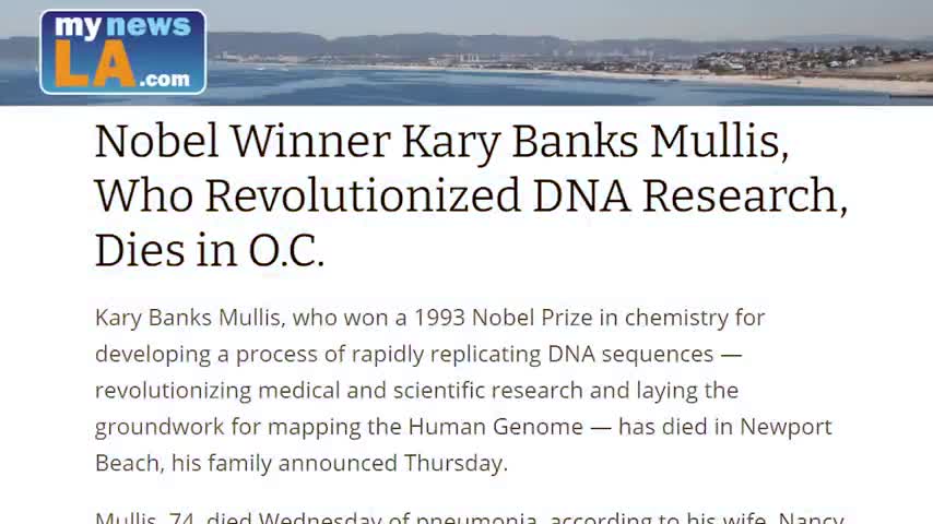 Kary Mullis inventor of the PCR test that was used to test for covid