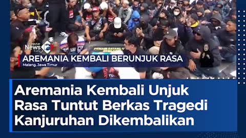 Aremania Kembali UnjukRasa Tuntut Berkas TragediKanjuruhan Dikembalikan