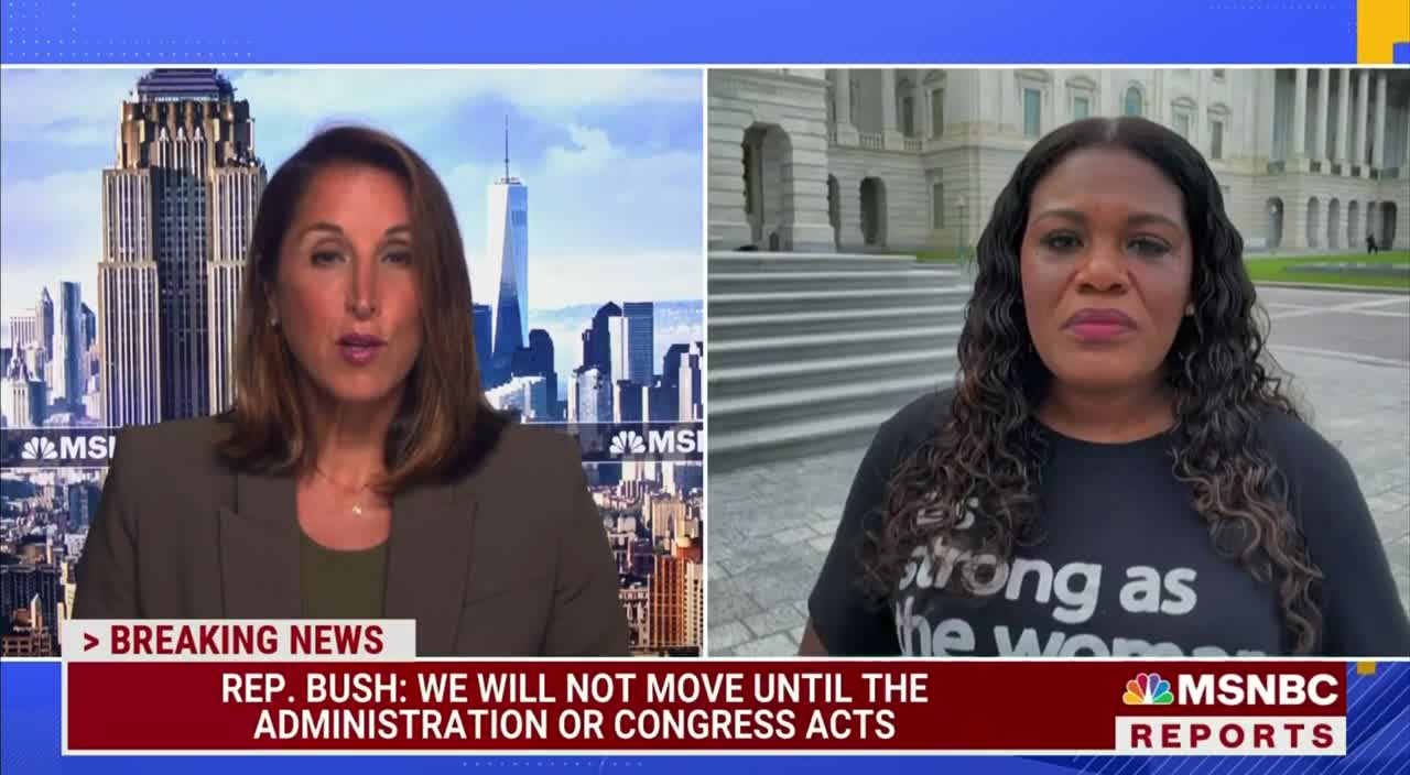Rep. Cori Bush pretends to cry on live TV.