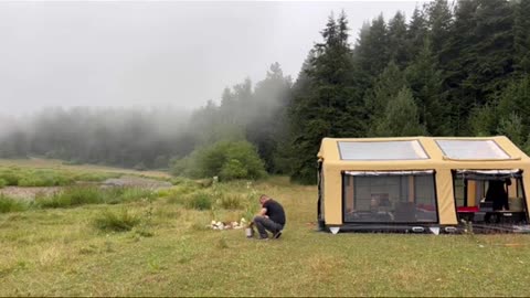 Camping in rain