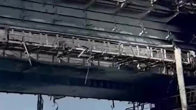️Crimean Bridge Damage Caused By Truck Explosion