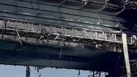 ️Crimean Bridge Damage Caused By Truck Explosion