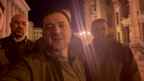 'We are here' -defiant Zelenskiy on the streets of Kyiv