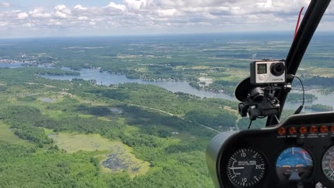 Helicopter Tour over Bolt Castle 1000 Islands Ontario Canada