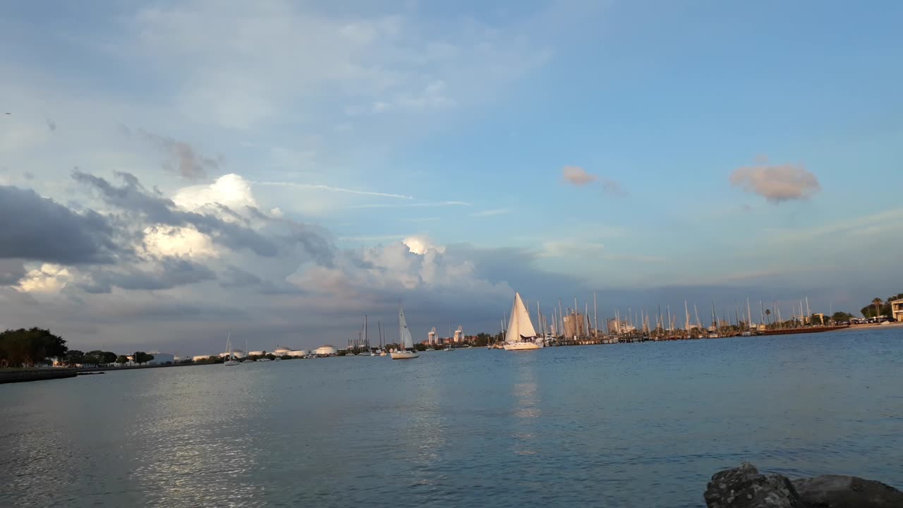 Davis Islands Sea Plane Basin in Tampa, Florida at dusk on 5/18/2023 - Longer Version