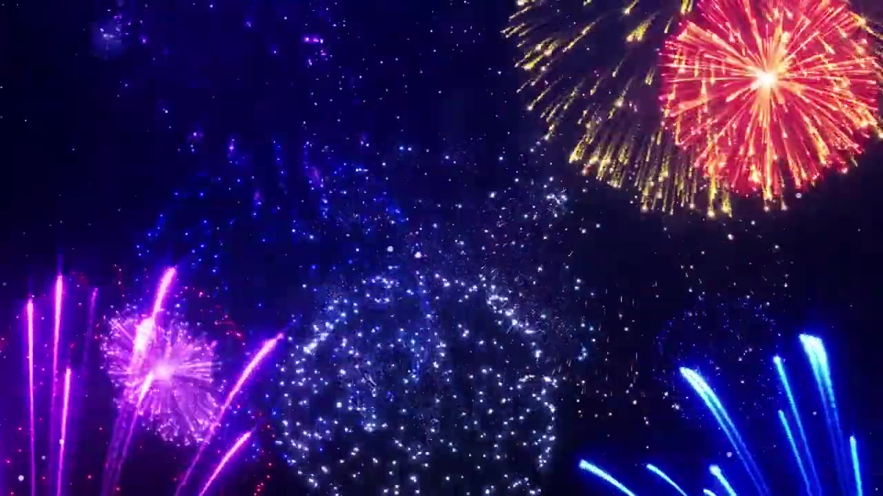 Motion Graphics Animated Fireworks Background With Sound Effect