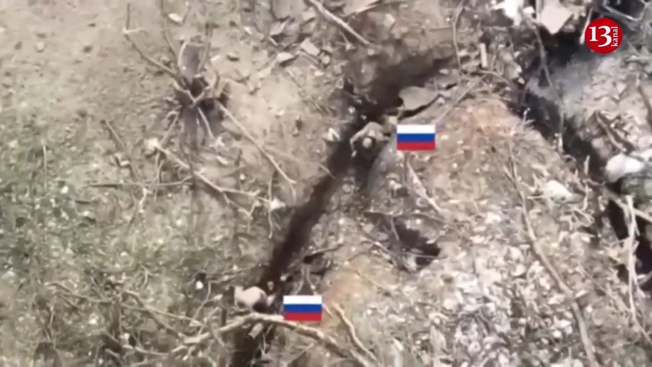 Russians surrender to Ukrainian fighters who enter a trench near Bakhmut