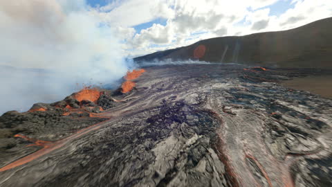 Drone Flies of Fagradalsfjall Volcano