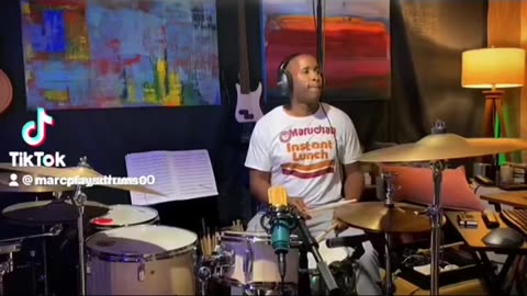 Playing drums on stream