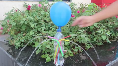 Pressure fountain with balloon - English