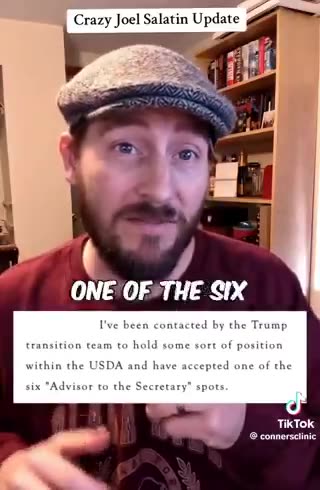 Trump administration and RFK picks Joel Salatin. Do you know how huge this is?...