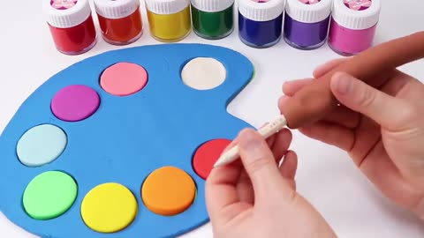 How to Make Rainbow Art Palette and Color Brush