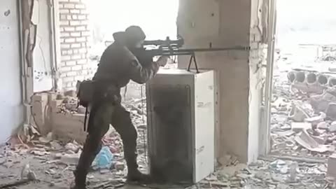 The work of a Ukrainian sniper with an ASVK 12.7mm rifle
