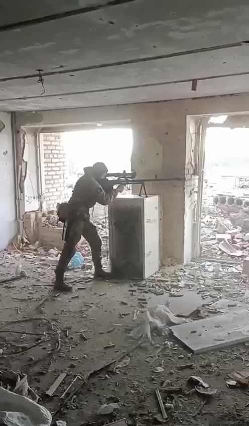 The work of a Ukrainian sniper with an ASVK 12.7mm rifle