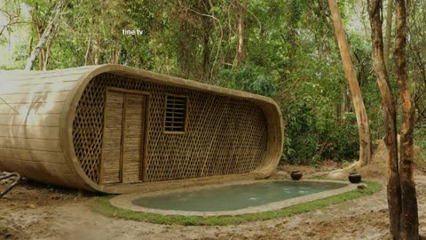 House in Forest With A Swimming Pool