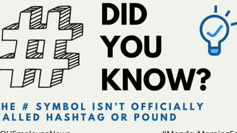 Did You Know? The # symbol isn’t officially called hashtag or pound || FACTS || TRIVIA