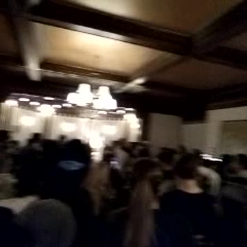 Joyful Celebration breaking out in revival house meeting.