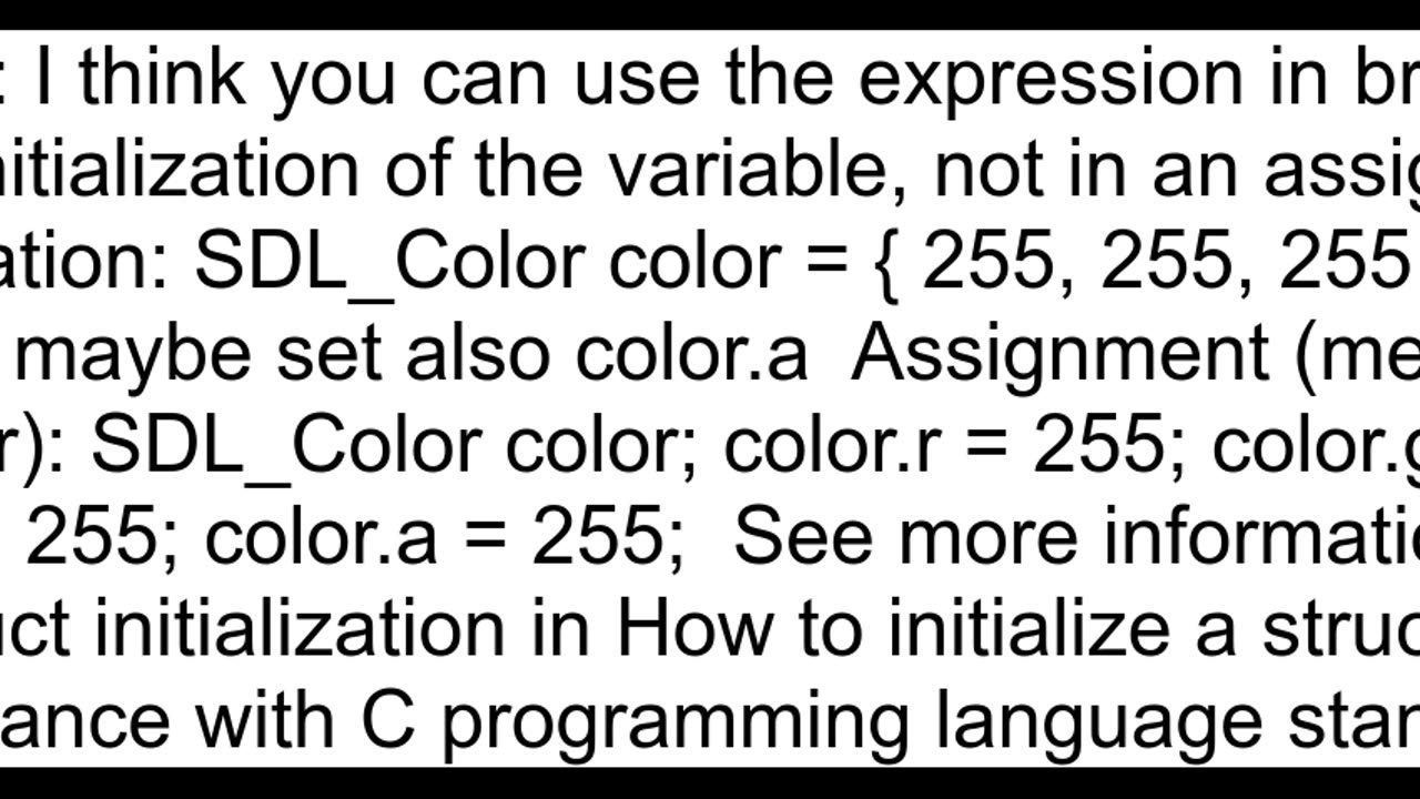 How to initialize SDL_Color in C