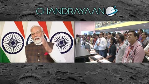 Prime Minister Modi joins the ISRO team via VC to witness landing of Chandryaan 3