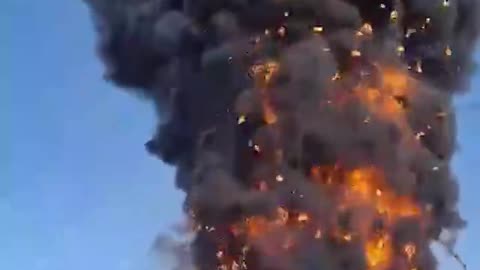 Massive Unfinished High Rise is Burning(Tver, Russia)