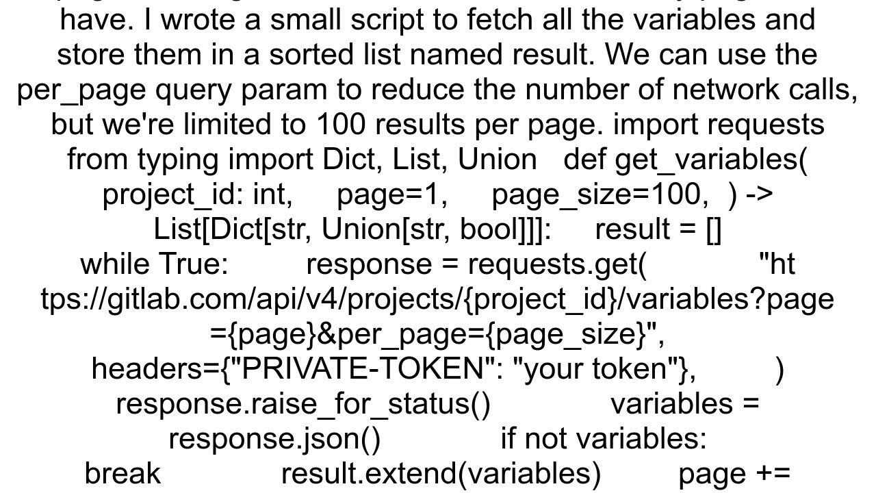 List project variables API doesn39t show all GitLab project repository variables