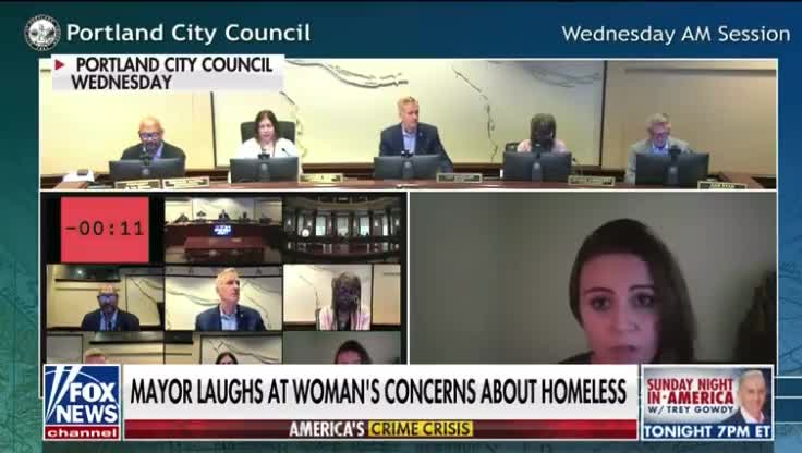 Portland Mayor Laughs After Woman Pleads to City Council Over City's Horrendous Conditions