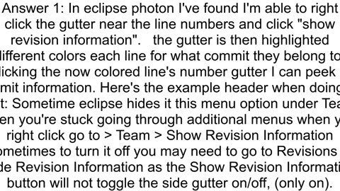 Eclipse Equivalent of IntelliJ39s Annotate or Git Blame