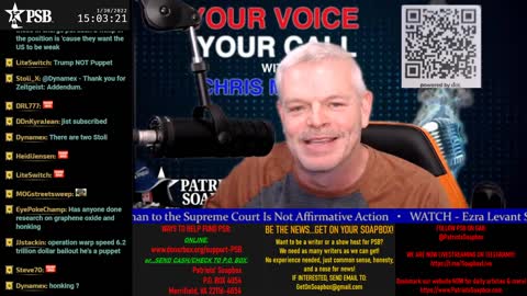 2022-01-30 14:00 EST - Your Voice, Your Call: with Chris Moore