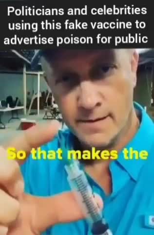 Dont fall for fake water injection used by politicians and celebrities to advertise vaccines
