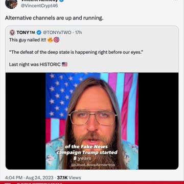 “The defeat of the deep state is happening right before our eyes.”