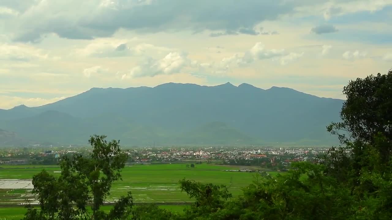 Tropical Mountain Range Landscape Scene Central Vietnam