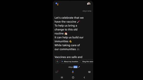 If you have an Android, hold the home button and say "sing me a song" it plays creepy vaccine song.