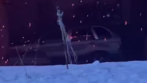 Russian Truck Depot Burning because of a Cigarette