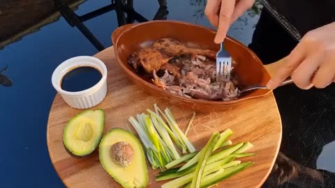 Crispy Duck & Avocado Pancakes