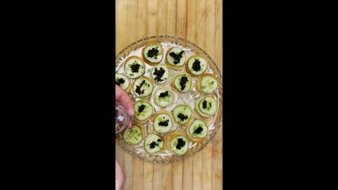 Caviar and Cucumber Canapes