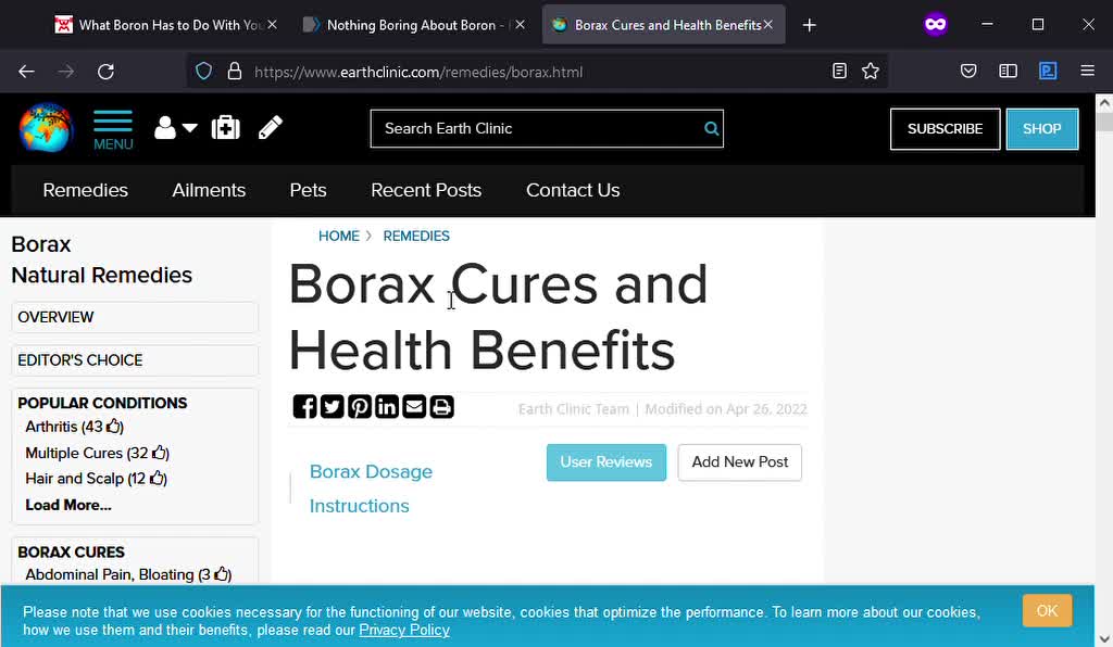 Treating Erectile Dysfunction with Sodium Borate