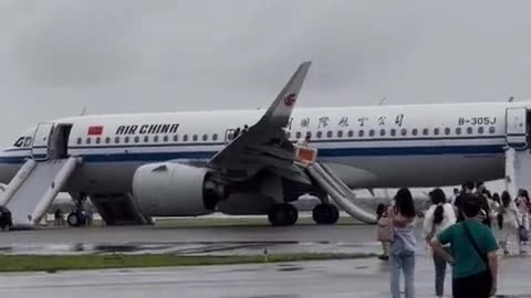 Passengers of an Air China flight were safely evacuated on the runway of Singapore airport