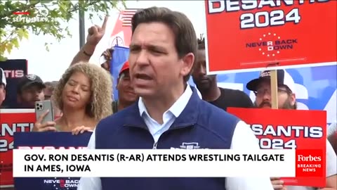 DeSantis Asked Point Blank About Trump Being In Iowa At Same Time