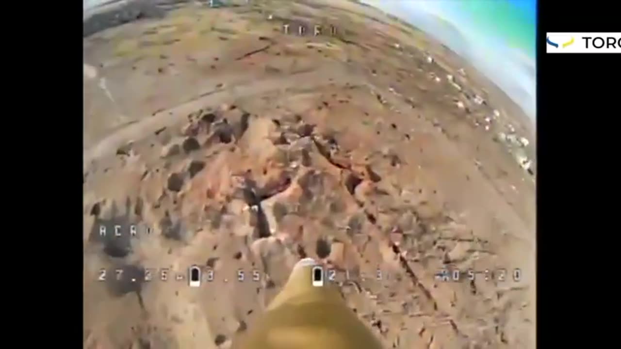 FPV kamikaze drone armed with an RPG round attacks Russian tank