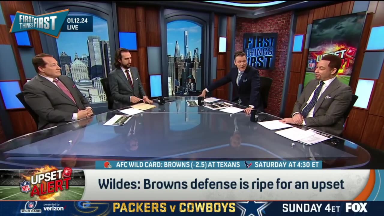 FIRST THINGS FIRST Nick Wright makes his Wild Card predictions - Chiefs, Steelers, Cowboys & Rams