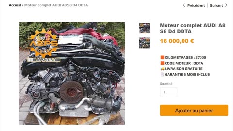 Moteur complet AUDI A8 S8 D4 DDTA