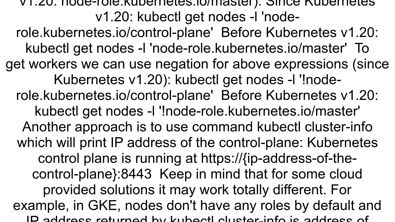 How to find if a node is master or worker in k8s