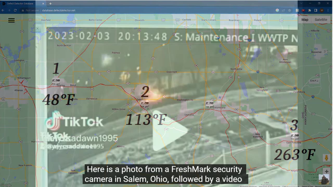 Do these temperatures sound right for 32N that derailed in East Palestine?