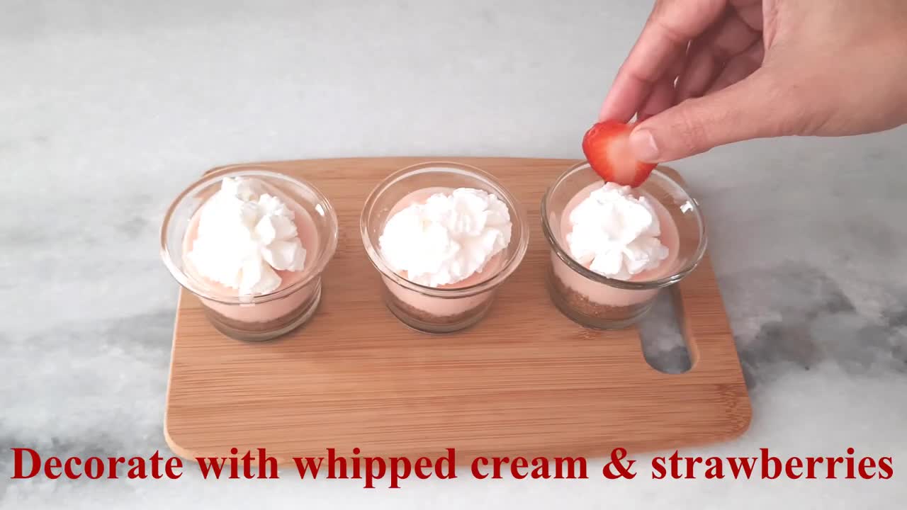 Strawberry Custard Shots _ Quick & Easy Dessert Recipe _ No Bake, No Egg, No Gelatin Dessert Shots