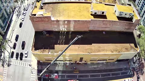 Delivering Materials to a Rusty Roof - Time Lapse