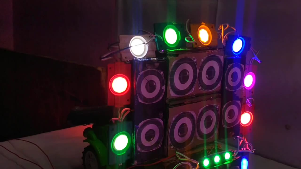 Big to mini truck loading DJ home sound system DJ light sound testing 🔊