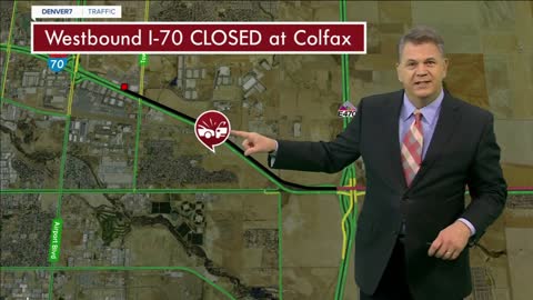Multi-vehicle crash involving semis and cars closes WB I-70 at Tower Road in Aurora