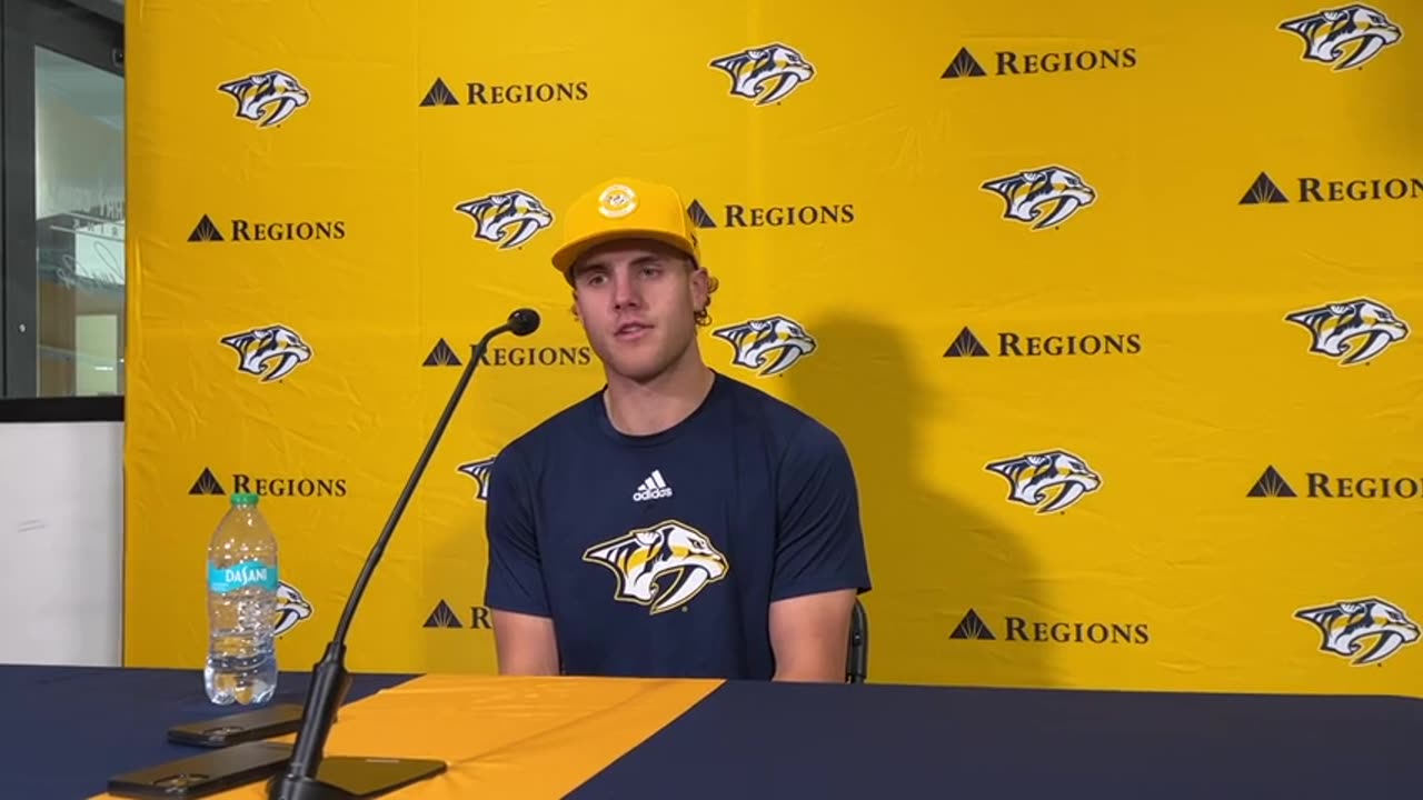 Nashville Predators prospect Zachary L'Heureux on the first day of rookie camp