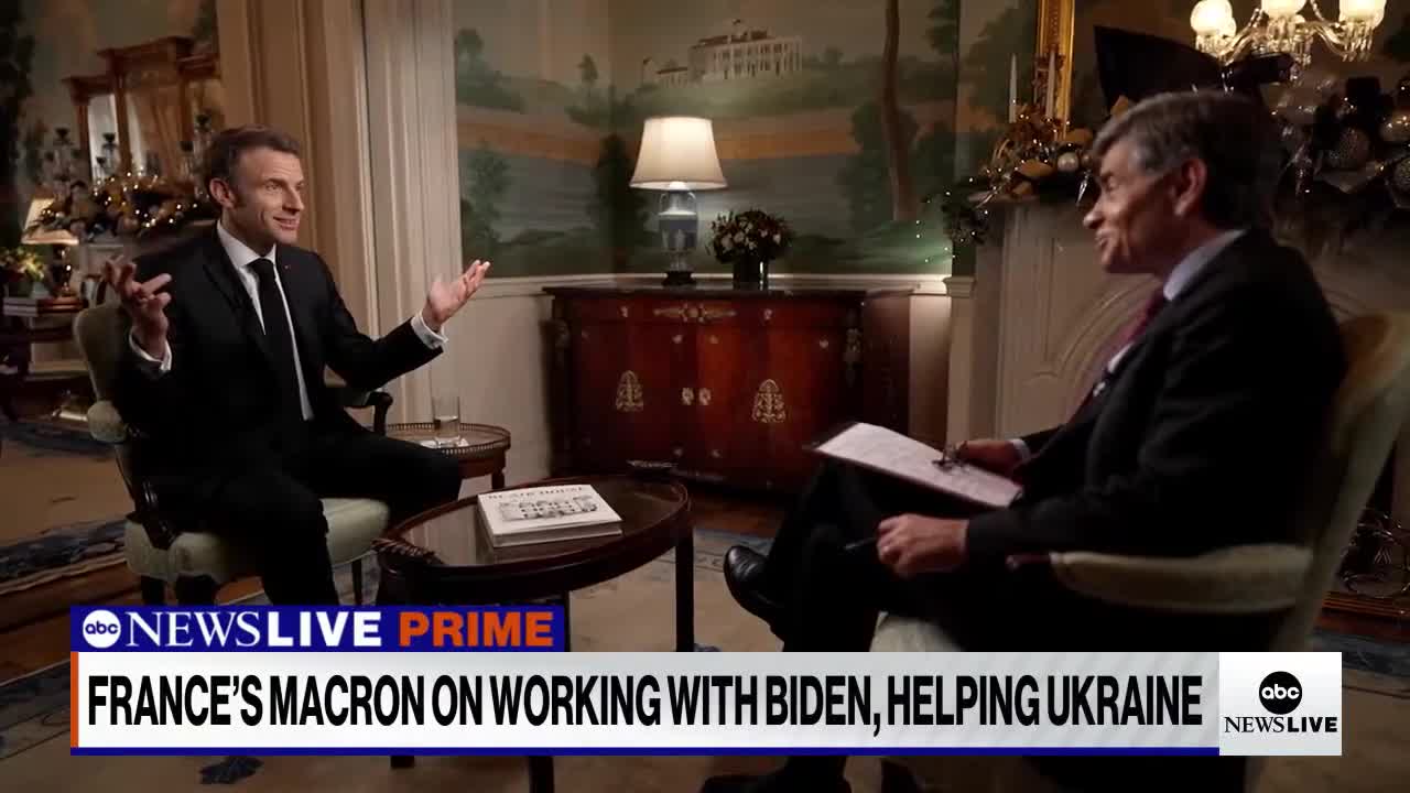 FRANCE'S MACRON ON WORKING WITH BIDEN, HELPING UKRAINE