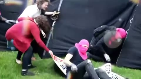 Helmet Guy VS Antifa Idiots